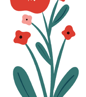 Red Floral Illustration