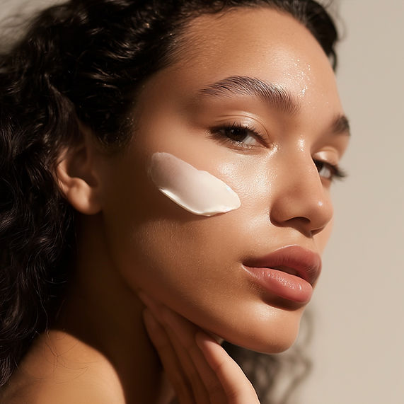 Application de crème de soin de la peau