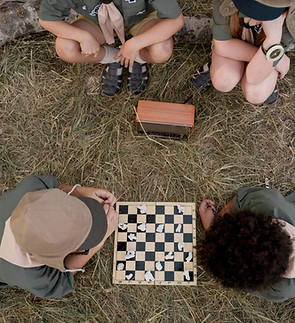 Partita di scacchi all'aperto
