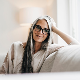 Woman with Long Grey Hair