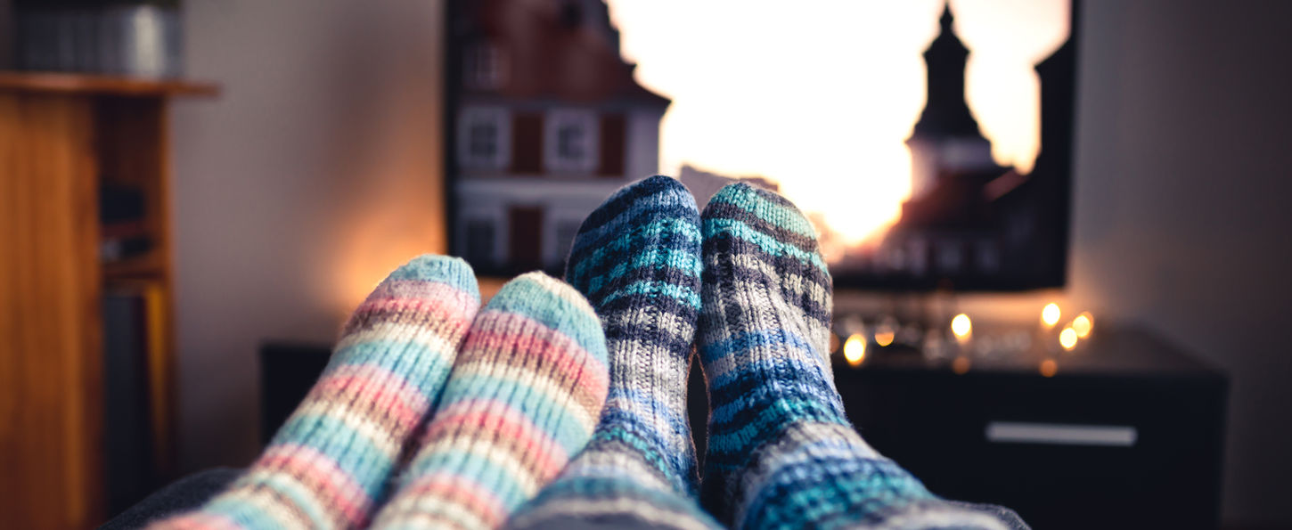 Kuschelsocken in Großaufnahme