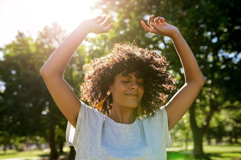 Dancing in Park after NLP phobia cure therapy treatment