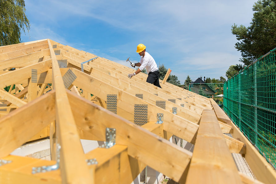 a worker on roof