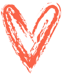 Red hand drawn love heart