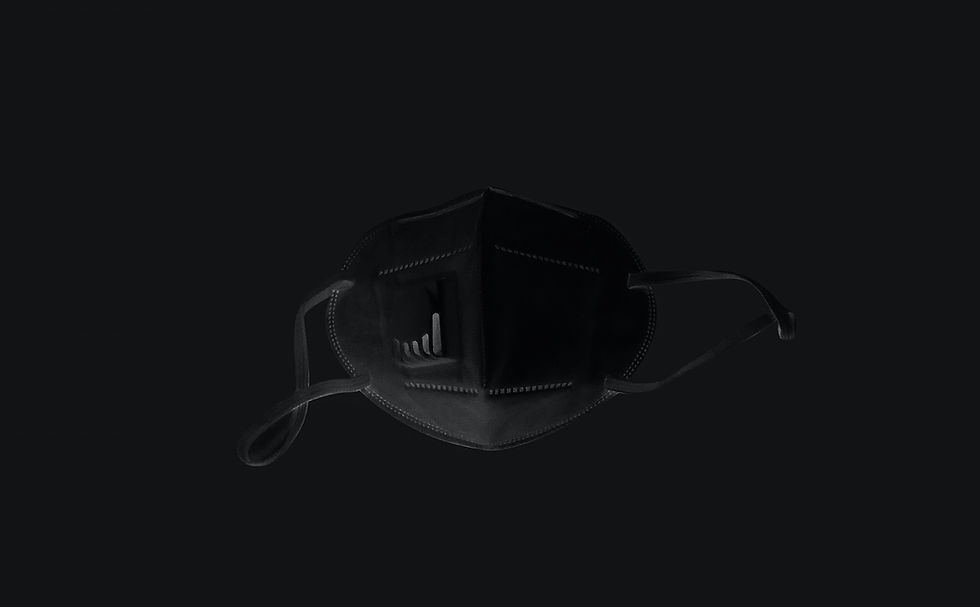 A black face mask