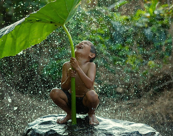 fun playing in the rain
