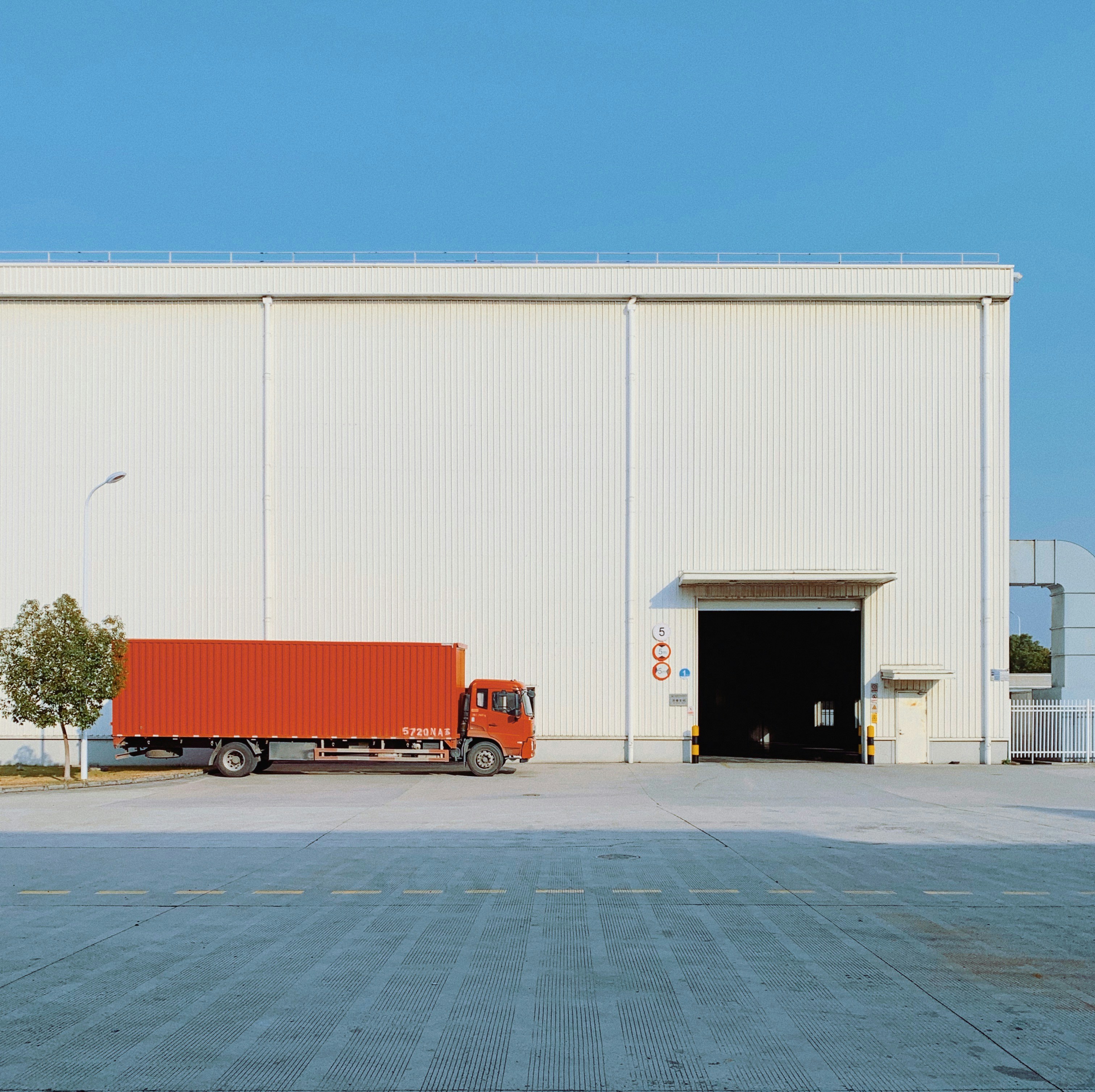 Warehouse with Red Truck