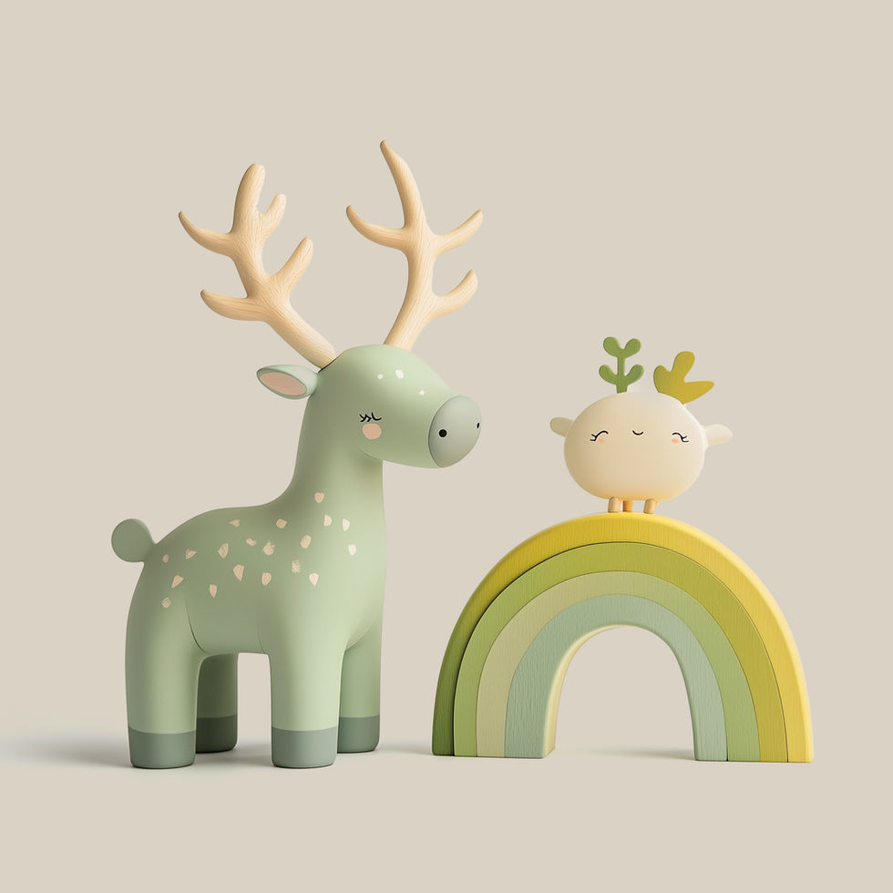 Cute Deer and Rainbow