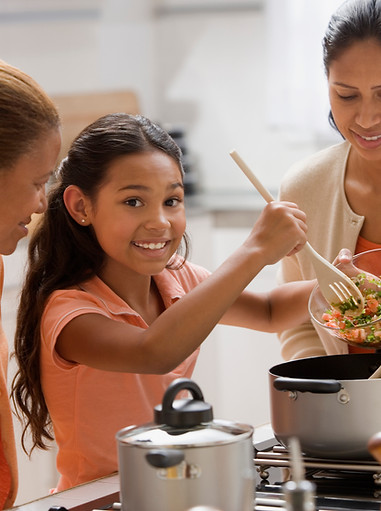 Family Cooking Together