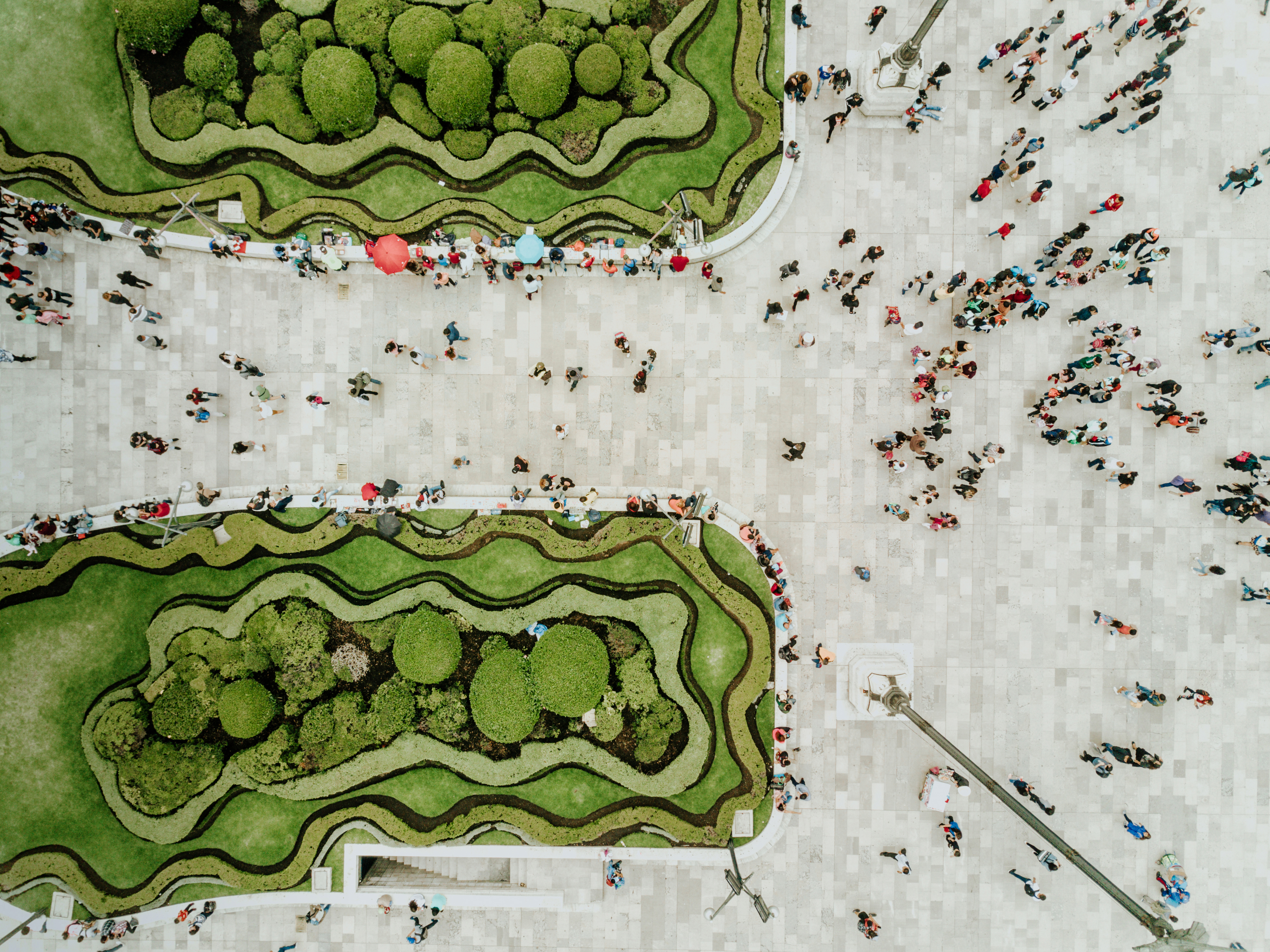 Aerial View of a Busy Area