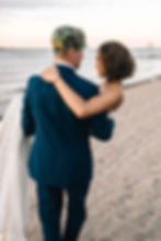 Beach wedding couple