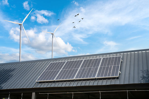 Solar panels on a roof