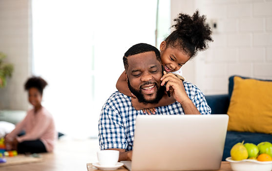 Family busy Working from Home