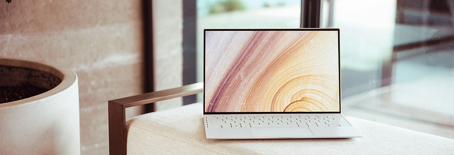 Laptop photo composition