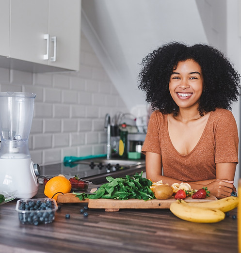 Woman preparing healthy meal