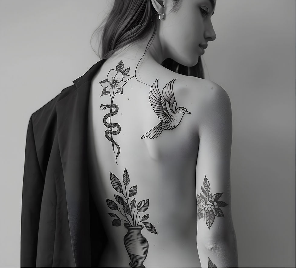 Tattooed Woman's Back