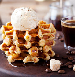 Coffee and waffle