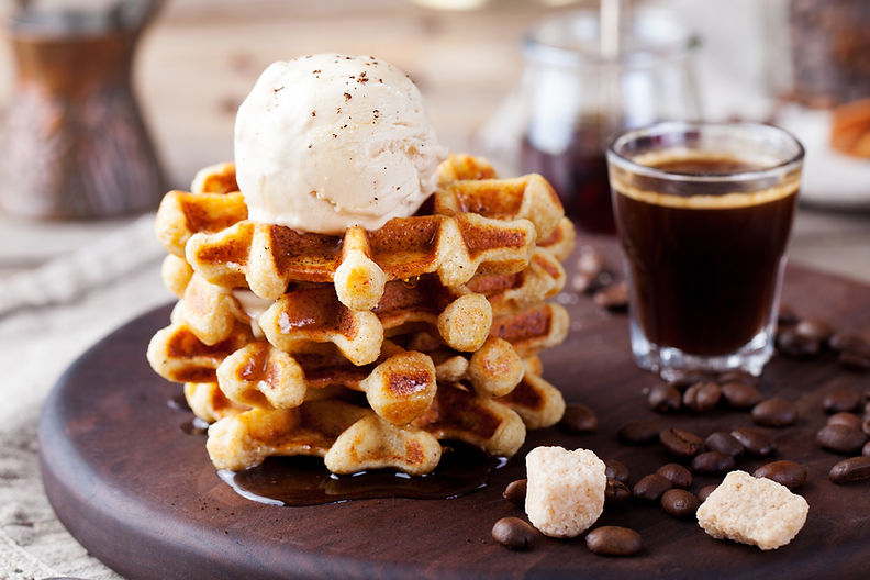 Coffee and waffle