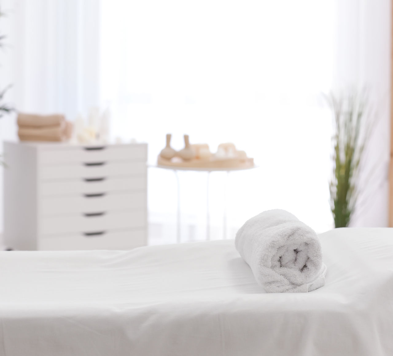 Spa Massage Table Setup