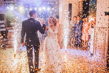Confetti Show at the Wedding