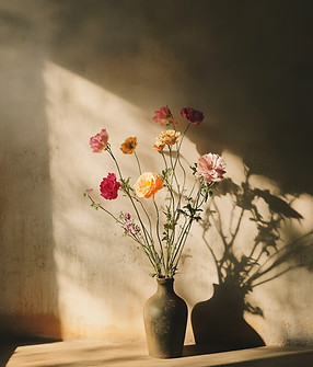 Flowers in Ceramic Vase