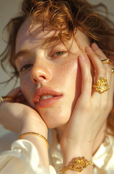 Golden Jewelry Close-Up