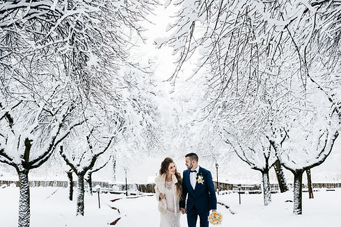 Married couple in the snow