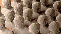 Sculptures en rangées