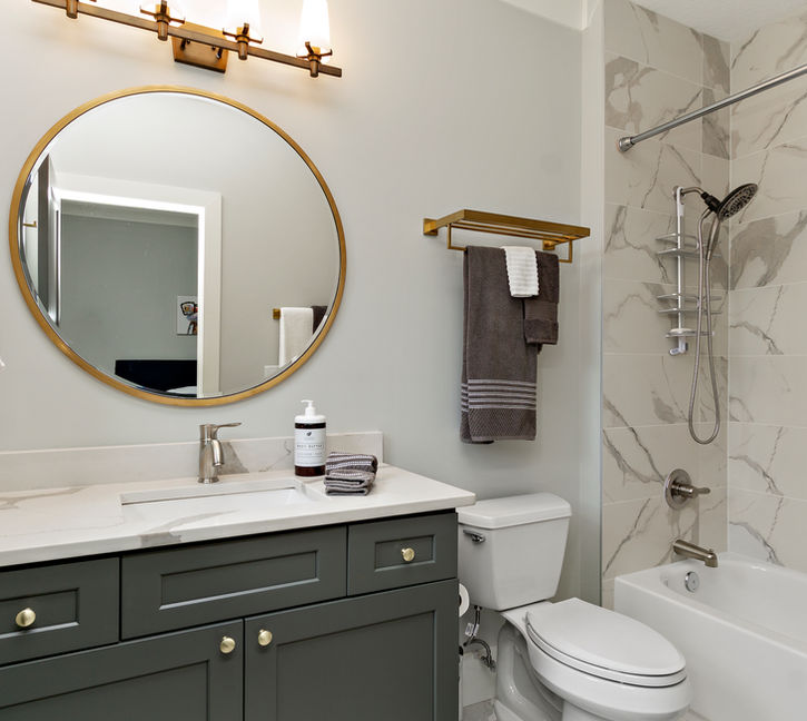 small bathroom remodel Dallas TX modern design storage