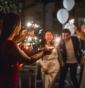Night party with sparklers