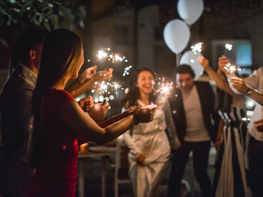 Celebration with sparklers