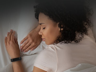 Peaceful black woman sleeping soundly, resting in tranquility.