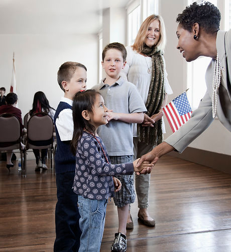 Politician Greeting Children