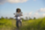 Riding motorcycle