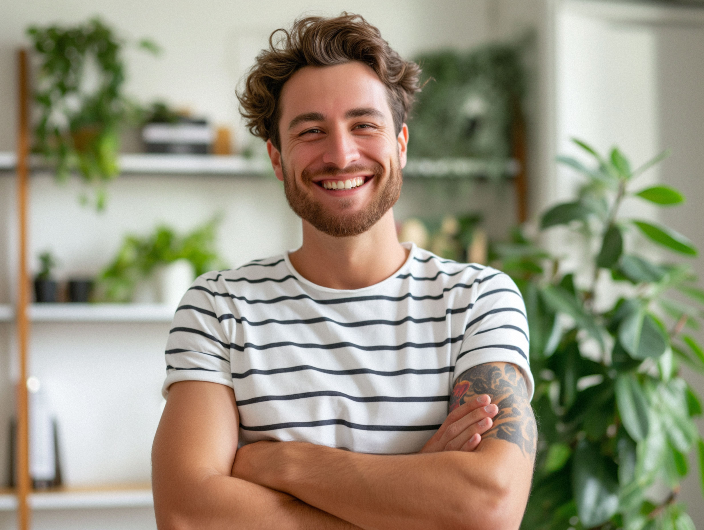 Smiling Man Indoors