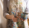 Artist with Paintbrushes