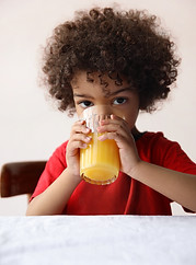 Drinking Orange Juice