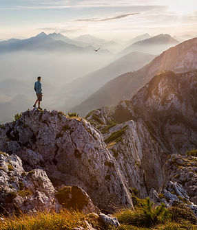 Man in the mountains