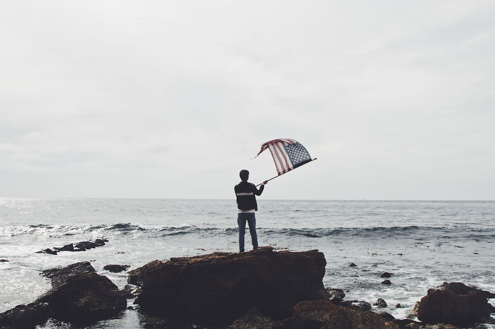 Man With American Flag