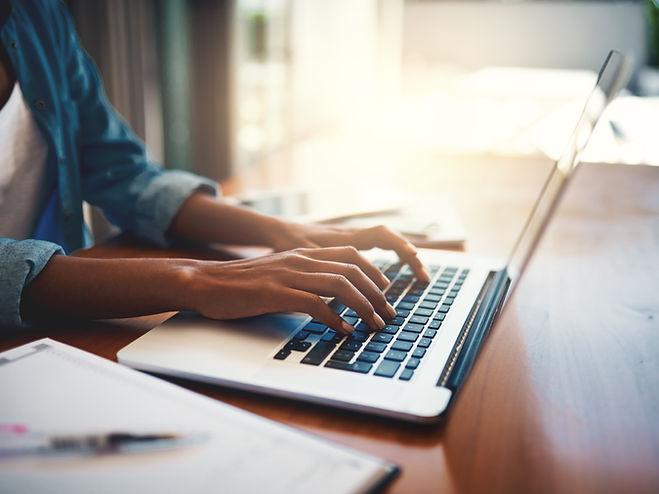 Typing on Laptop