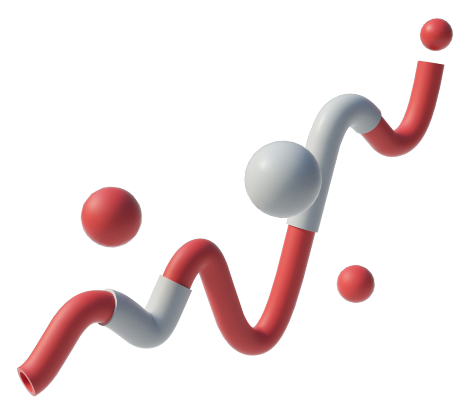 3D Red-White Abstract Wave