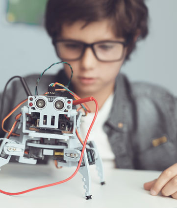 Boy with DIY Robot