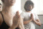 Group yoga meditation session