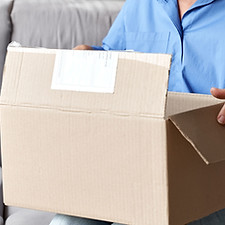 Person with open package