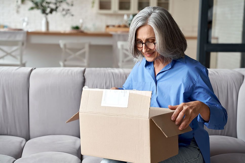 Person with open package
