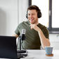 A man speaking into a mic