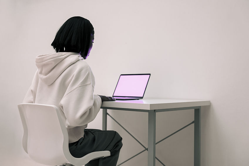 Typing on Laptop