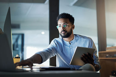 Man working with computer