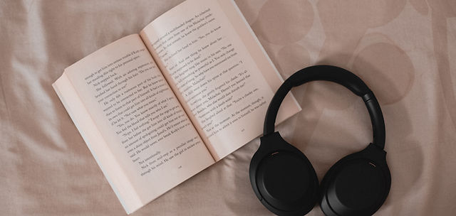 Book and Headphones