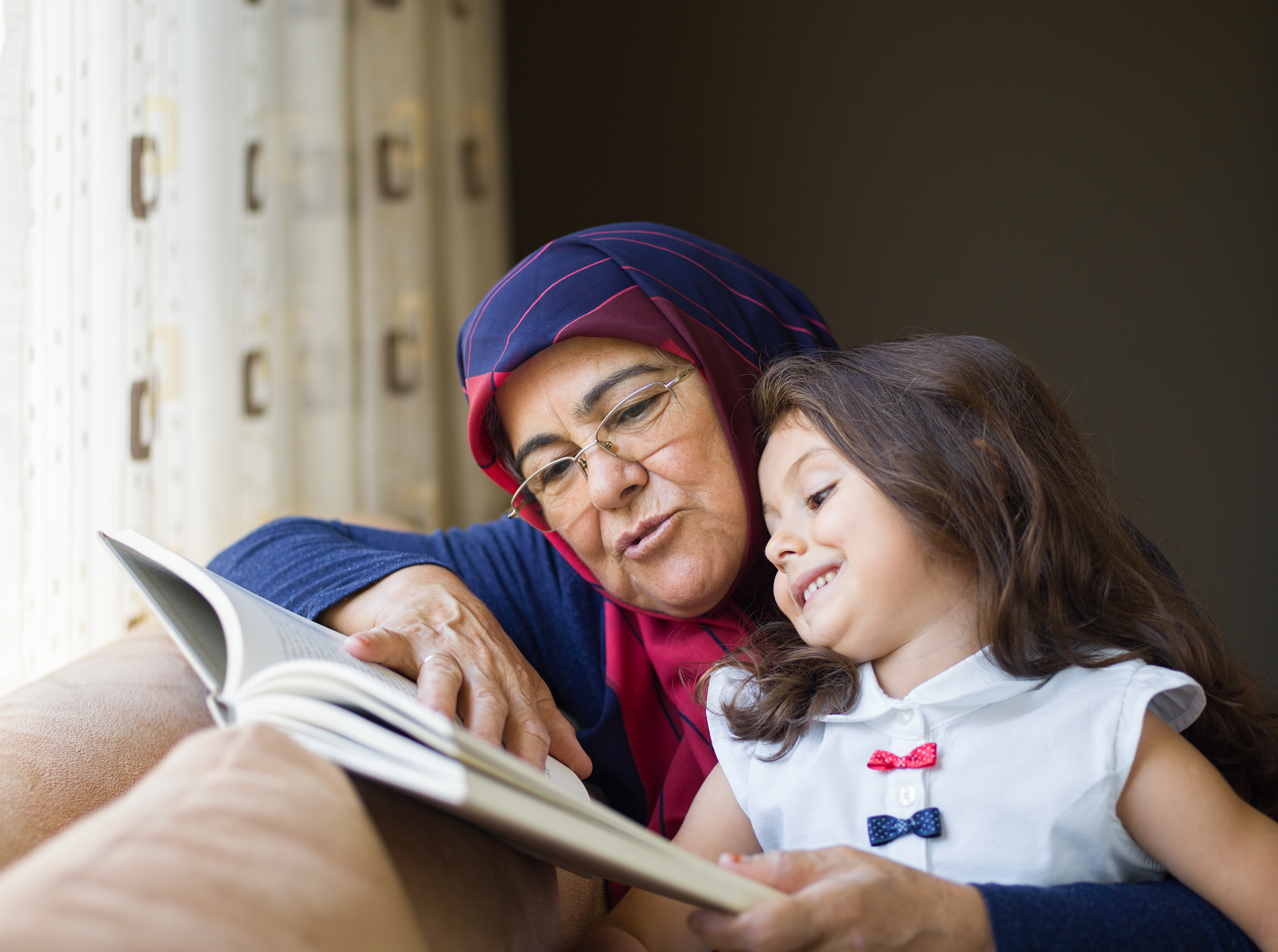 Reading to Little Girl